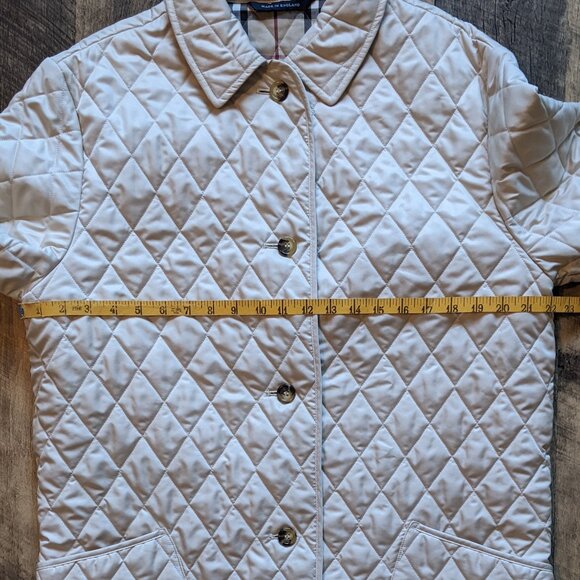 Burberry Quilted Jacket Lined Cream Medium - Picture 10 of 10